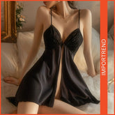 Seductive Backless Lingerie Set – Front Slit Nightwear